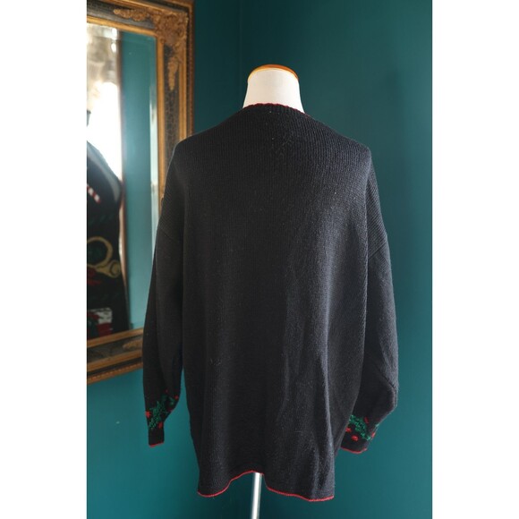 VTG Style Studio Christmas Knit Button Cardigan Holiday Shimmer Candy Canes 1X - Picture 5 of 8